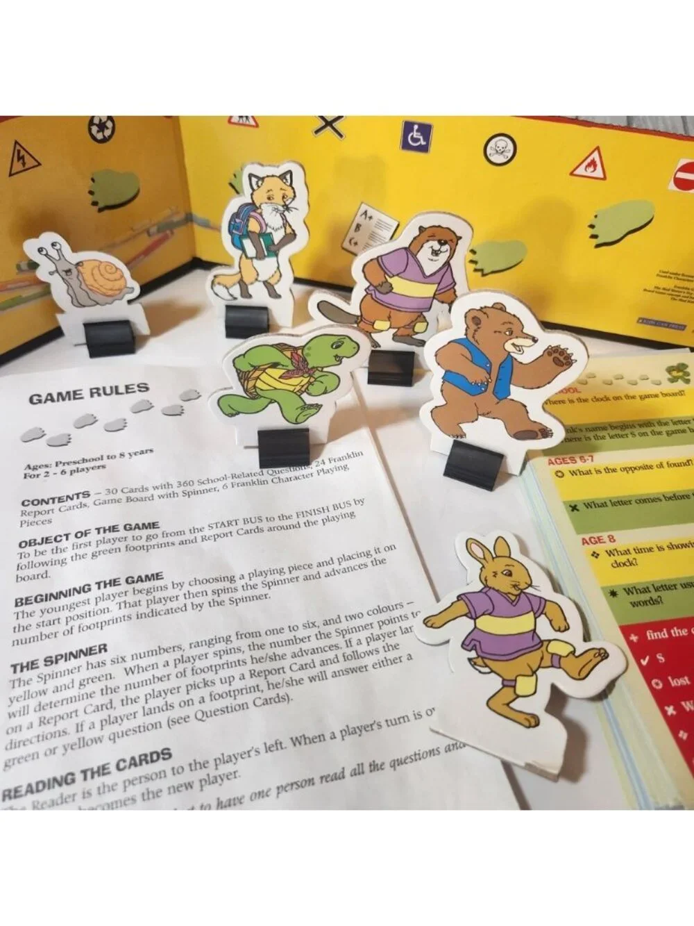 Franklin Goes To School The Game Board‎ Game Mad Hatter's Turtle Vintage 2000s